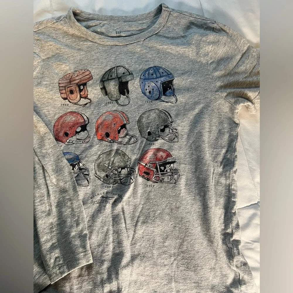 Gap Cotton Long Sleeve and Short Sleeve football tee’s 2 in set